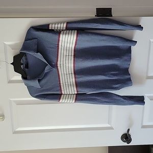 Blue, White and Red Knit Sweater